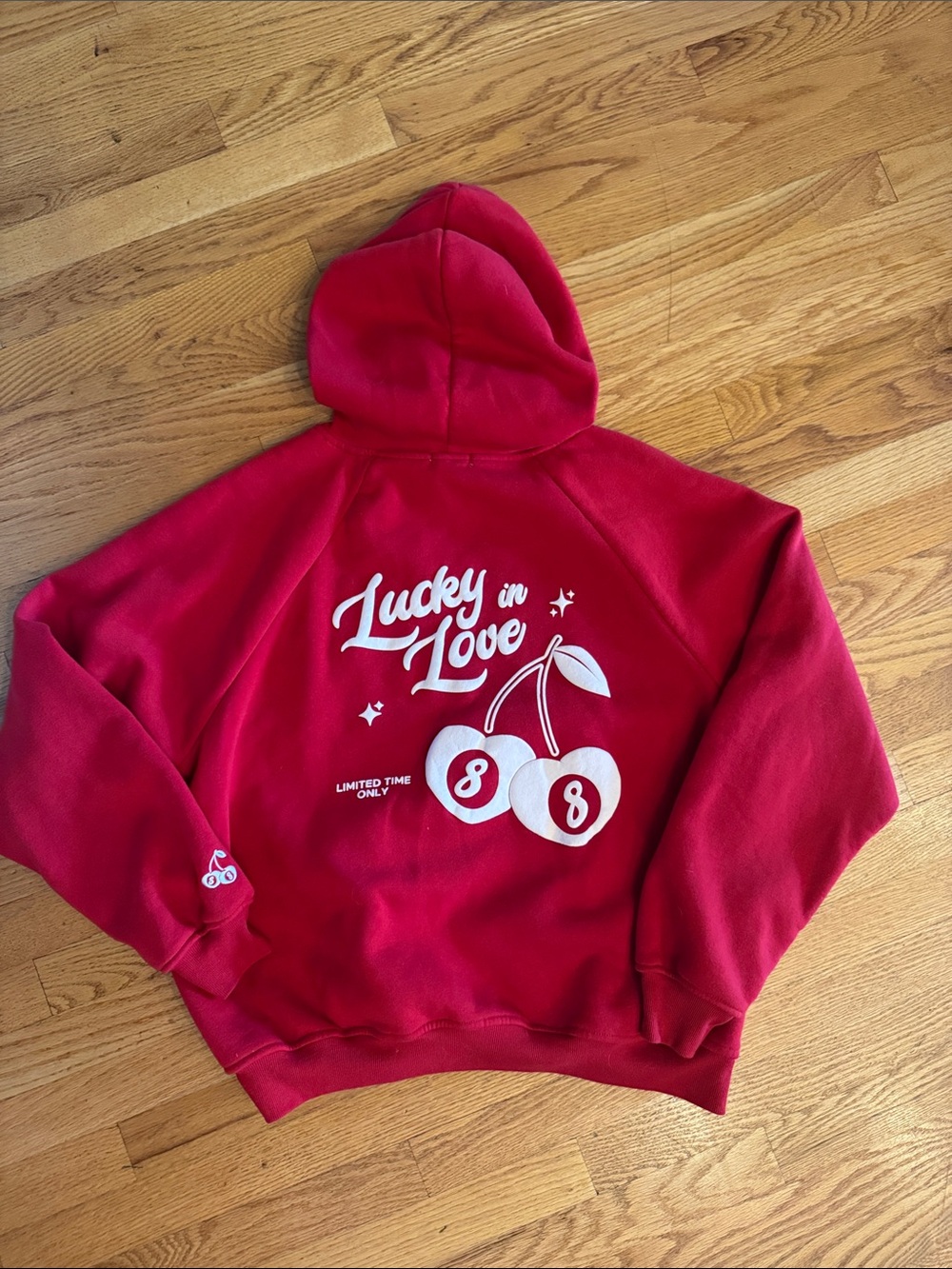 Lucky in Love Red Cherry 88 Graphic Hoodie Better Together